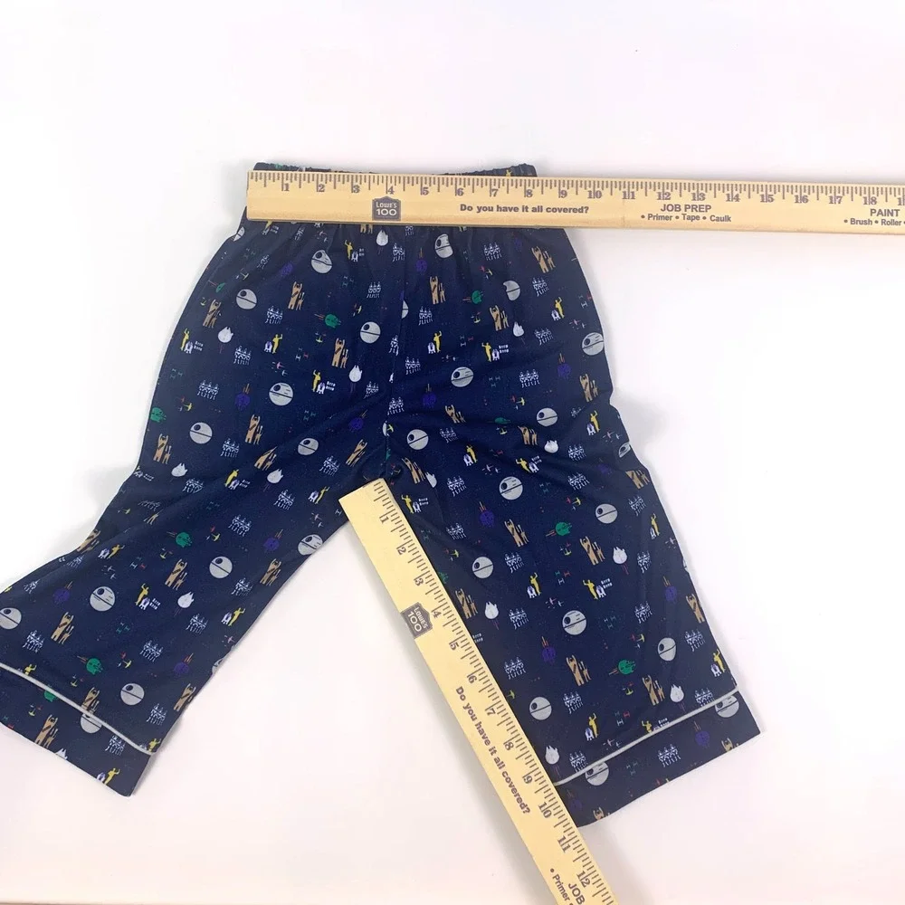 Disney Store Star Wars Pajama Set Kids Sz 2 Blue Death Star Falcon Droids Chewie